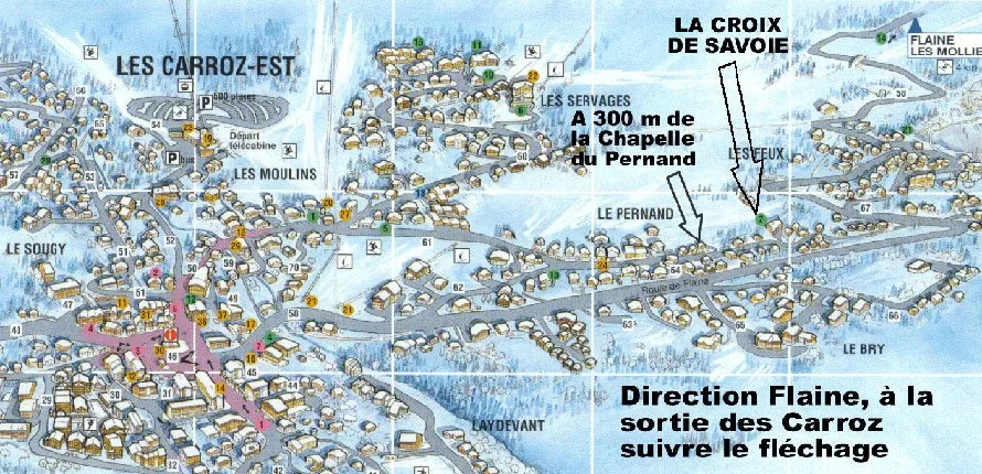 Plan LES CARROZ Restaurant Hôtel La Croix de Savoie